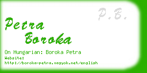 petra boroka business card